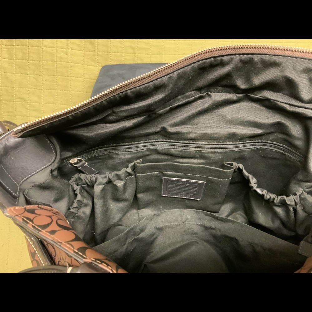Coach Brown Chelsea Heritage Stripe Diaper Bag - Picture 8 of 15
